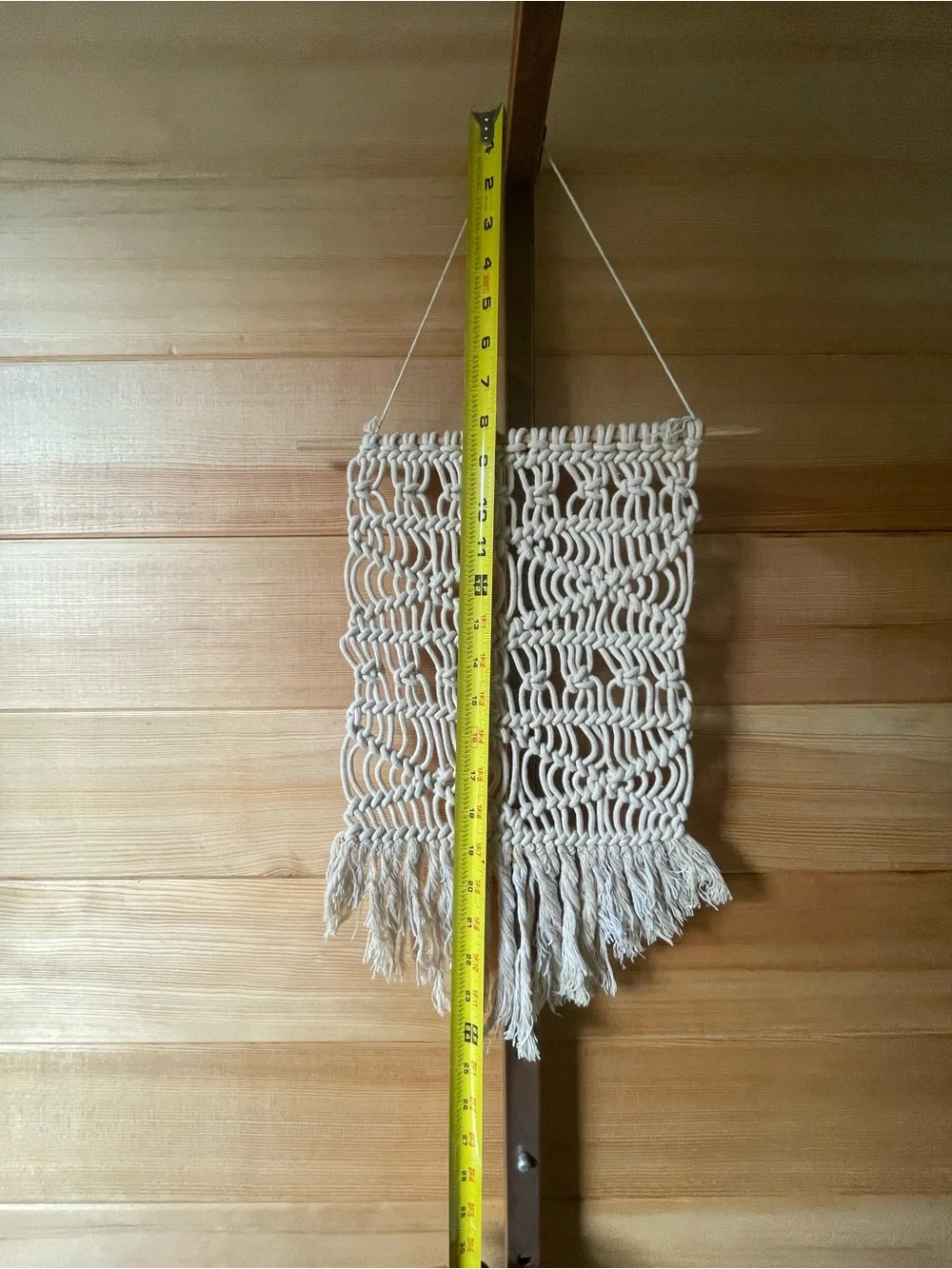 Boho Cream Macramé Wall Tapestry – Neutral Fiber Hanging